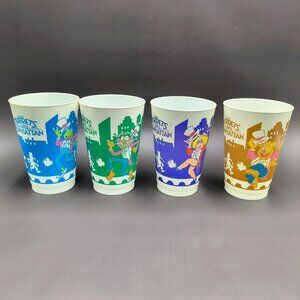 Vintage Muppets Take Manhattan Movie Promo Set of 4 Plastic Cups Glasses 1984